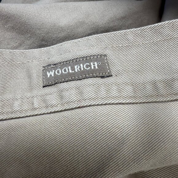 Woolrich Long Sleeve Canvas Work Shirt Button Down Front Two Pocket Tan/Brown XL - Picture 9 of 10